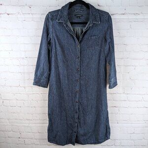 Lands End Long Sleeve Jean Shirt Dress - Size 4/XS
